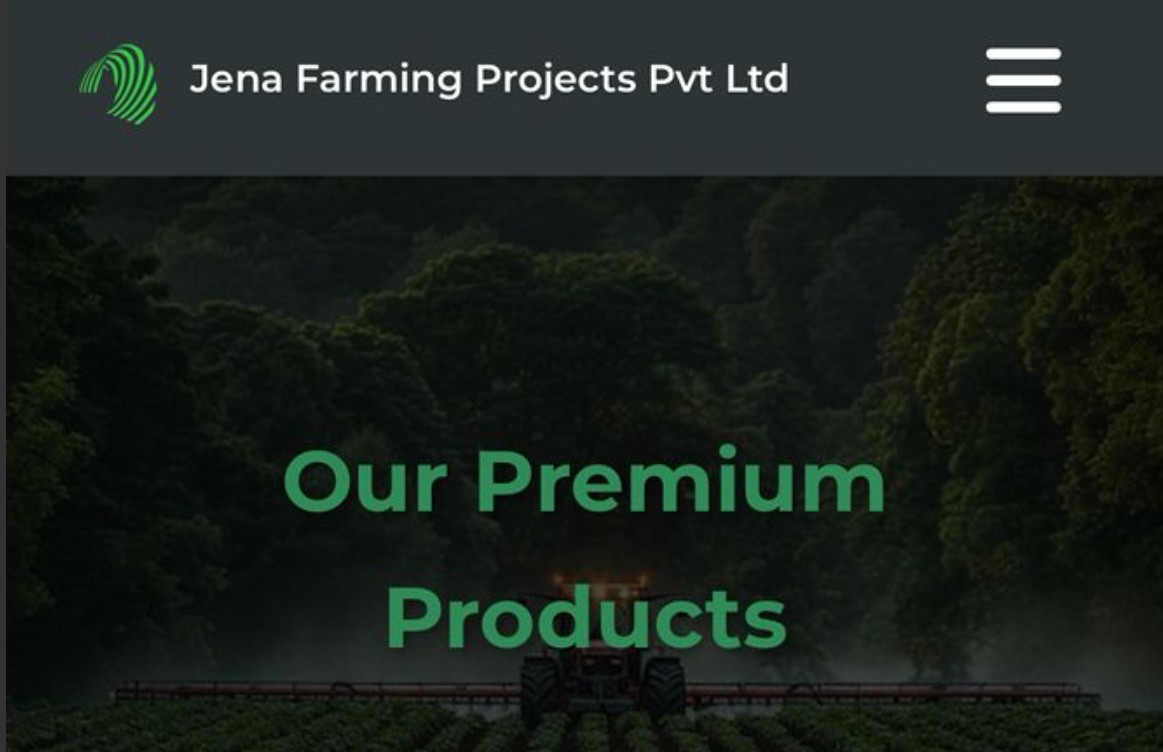 Pedzaworks Software Solutions developing website for Jena Farming